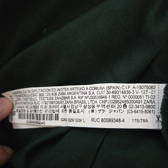 Zara Dark Green Pull On Wide Leg Pants Size LARGE - Picture 6 of 12